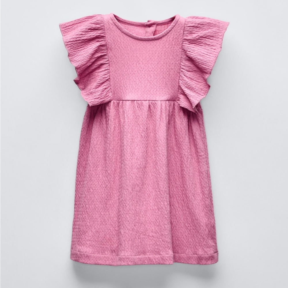 Pink Flutter Sleeve Zara Dress